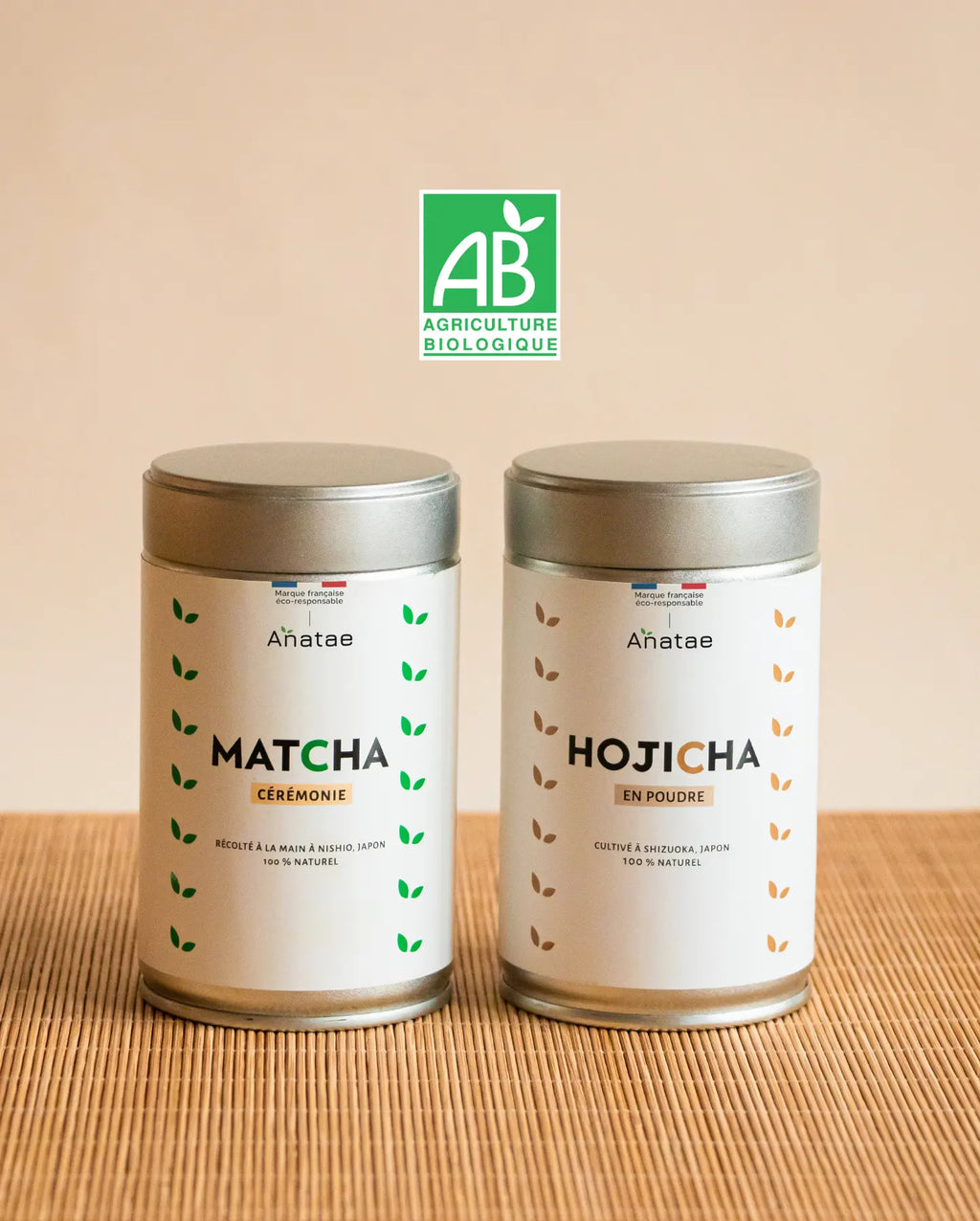 DUO INDISPENSABLES : THÉ MATCHA CÉRÉMONIE BIO & THÉ HOJICHA BIO Anatae
