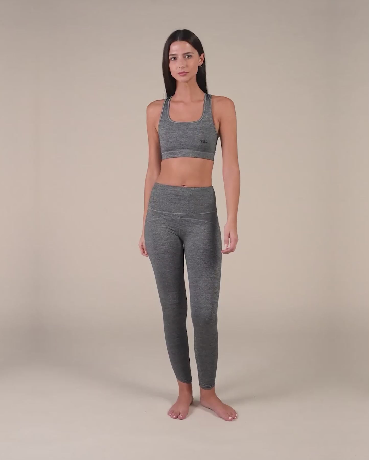 MANIPURA heather gray yoga leggings - YUJ Paris